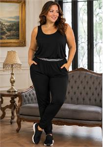 Women Jumpsuit with Striped Waist